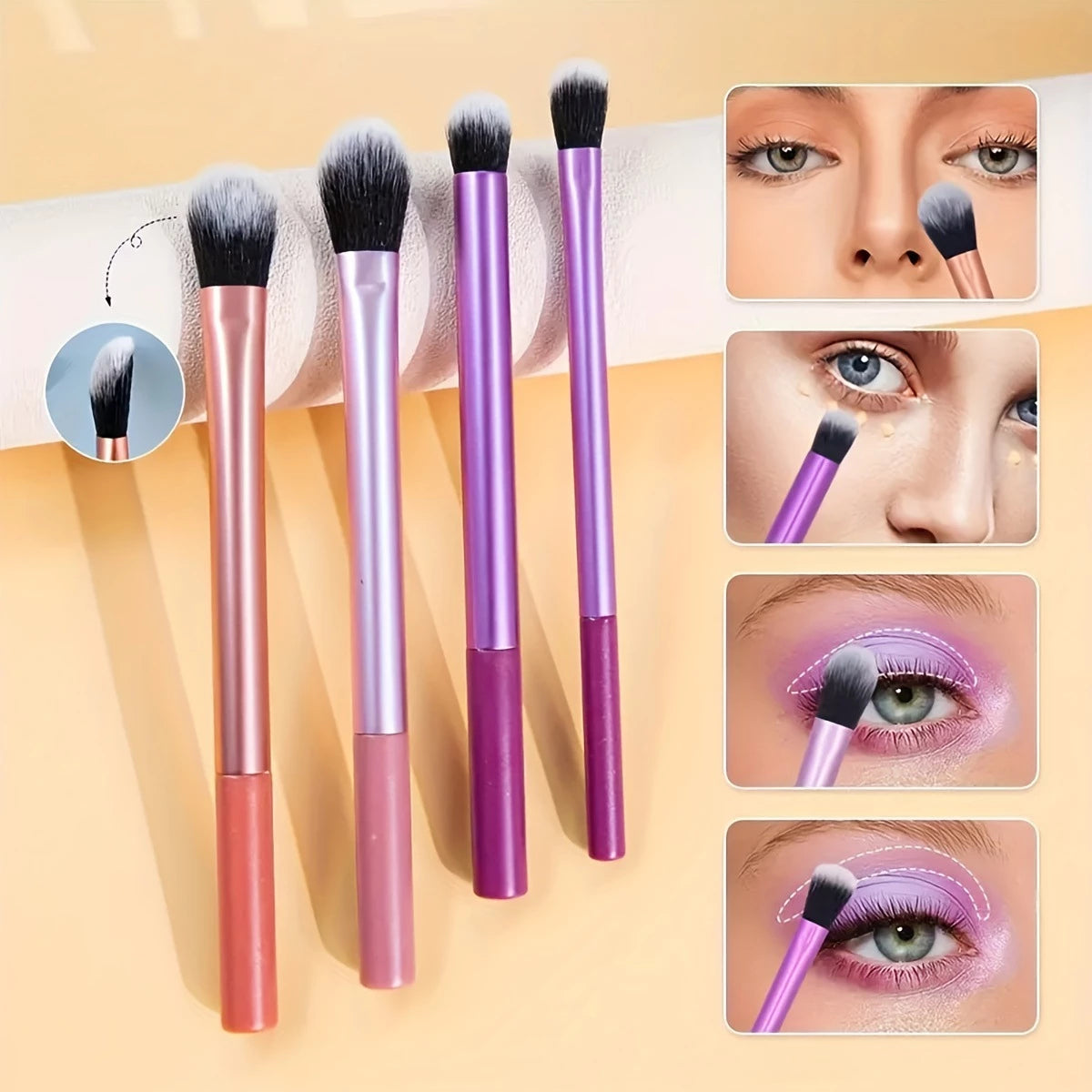 Kit 8 Pincéis Maquiagem Profissional com Estojo