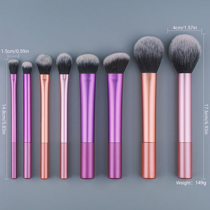 Kit 8 Pincéis Maquiagem Profissional com Estojo